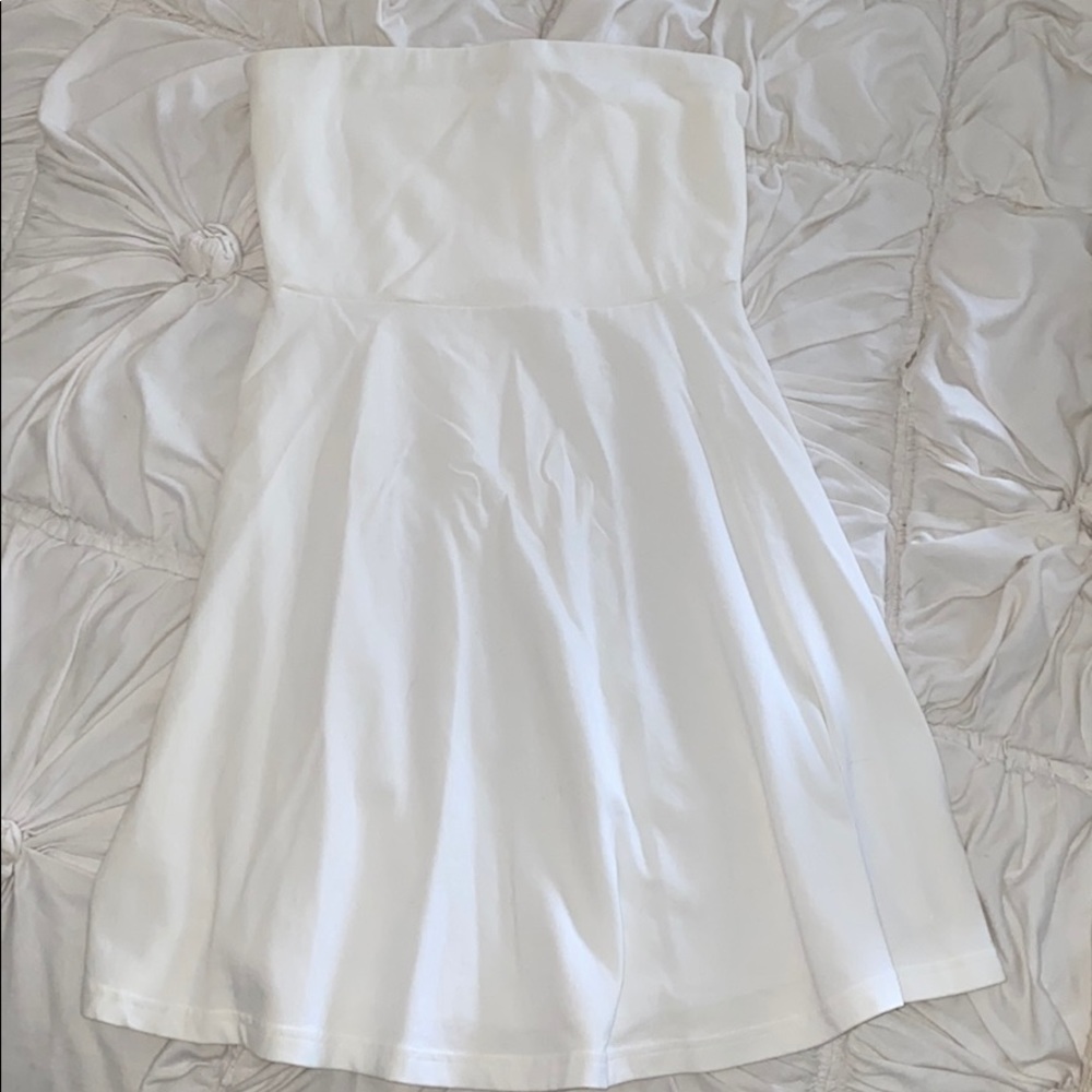 Strapless white dress